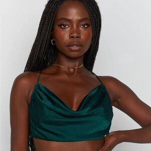 Lioness Born to be Wild Crop Top Forrest Green